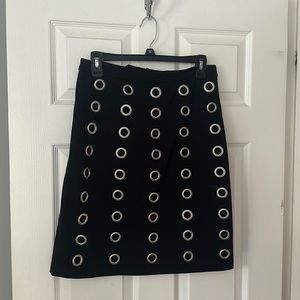 NEW black skirt w/silver grommets-smoke free home